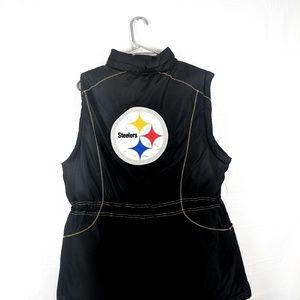 Women's Pittsburgh Steelers Puffer Vest Jacket Lg